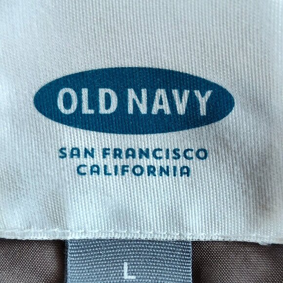 Old Navy Fleece cozy zip bomber jacket, taupe, size LARGE, NEW, without tags - Picture 4 of 5